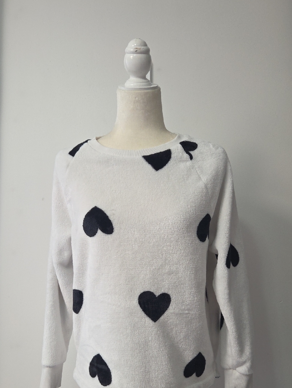 LOFT Soft Faux Fur Heart Sweatshirt